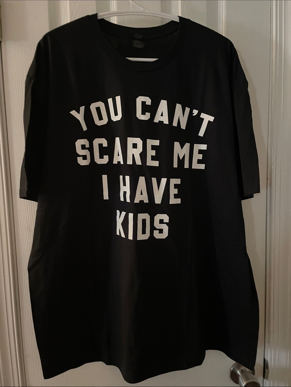 NEW Black Cotton SS Tee by Gildan “You Can’t Scare Me, I Have Kids” OS